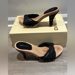 Diesel Black Heeled Shoes Elegant Design